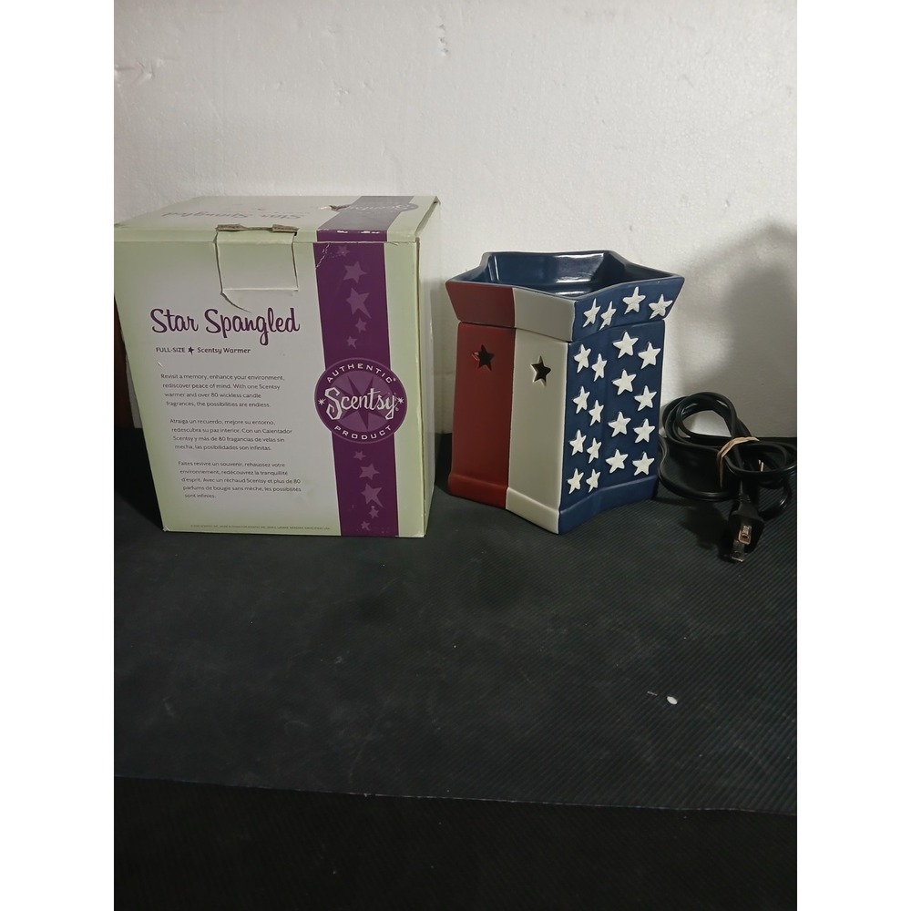 Scentsy Star Spangled Full Size Wax Warmer American Flag Stars & Stripes
